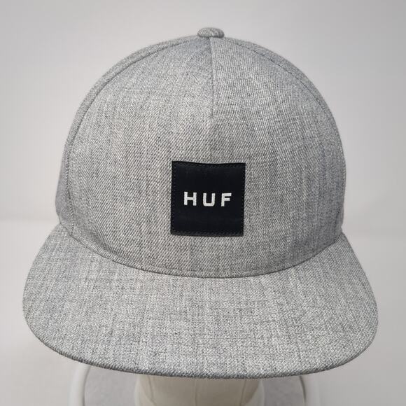 HUF Patch Snapback Hat Gray One Size Adjustable Solid Vent Holes Outdoor - Picture 2 of 9